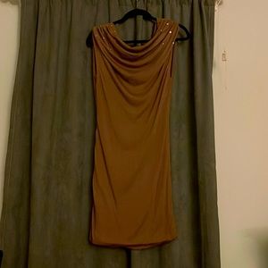 NWT Olive green sleeveless embellished dress brand new size large.